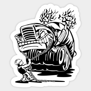 Cement Truck Mixer Cartoon Sticker